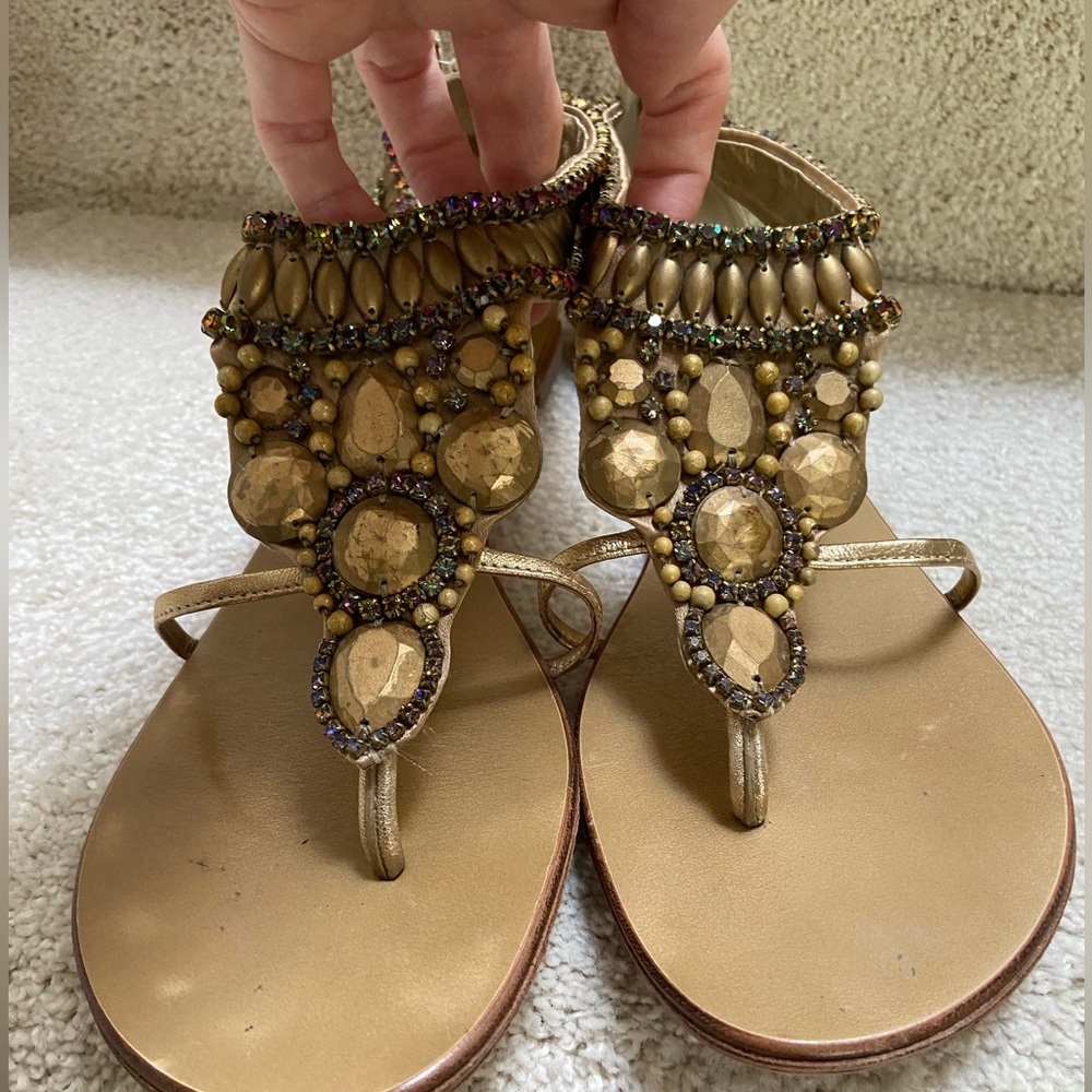 Giuseppe Zanotti Gold Embellished Sandals